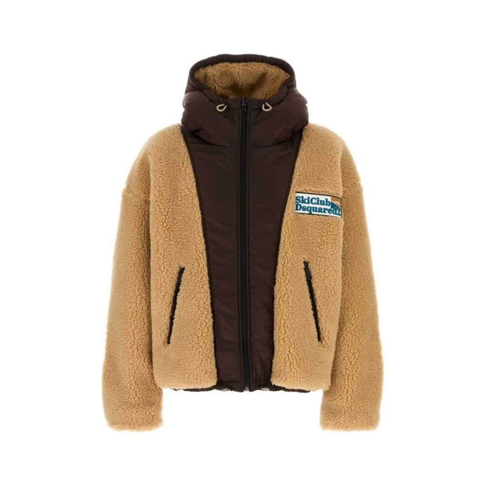 Dsquared Men Beige Teddy Reversbile Jacket